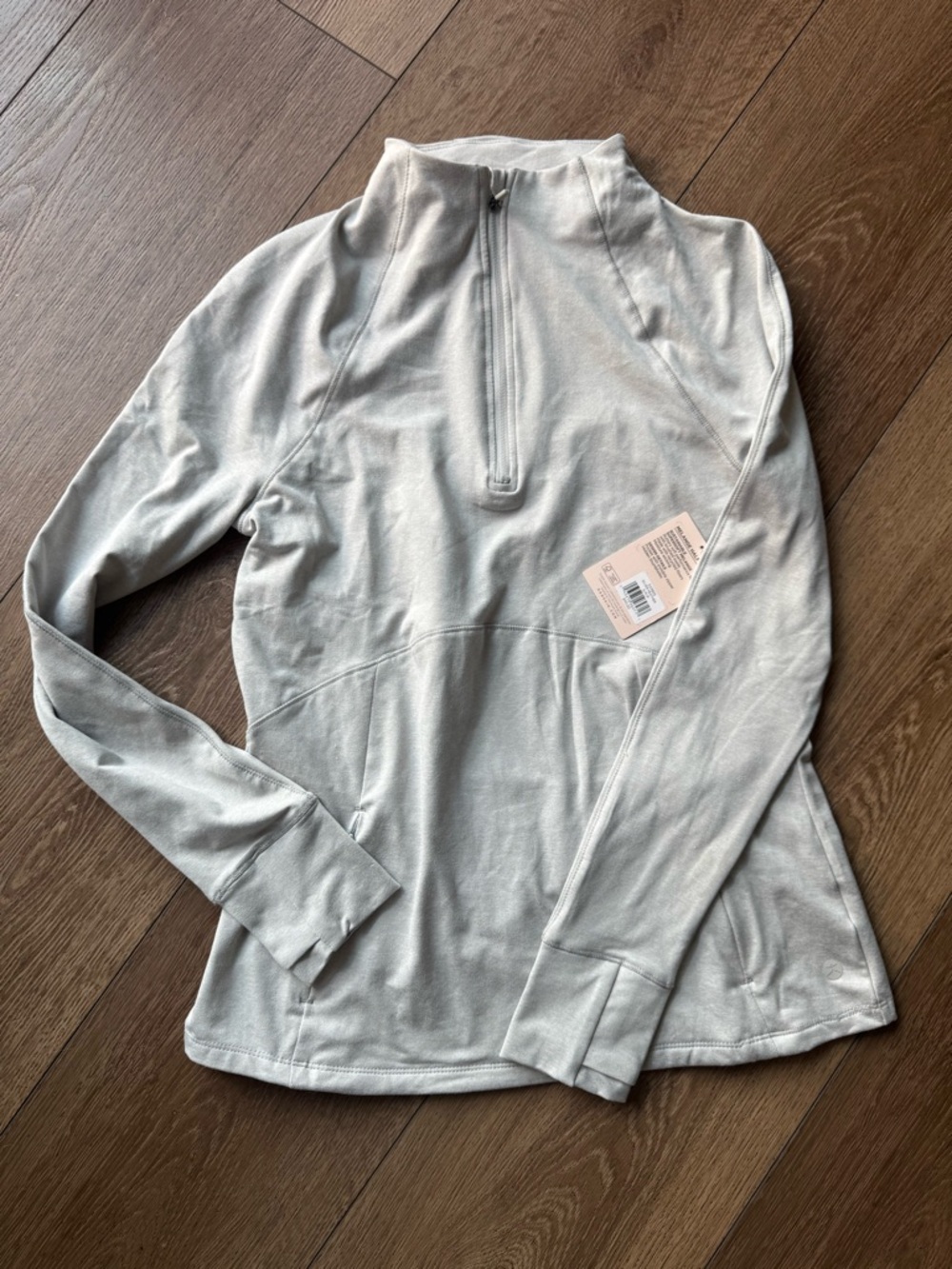 NWT Danskin Silver Heather Melange Half-Zip Pullover